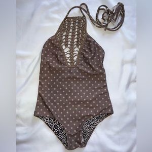 ACACIA HONEY PRELOVED one piece swimsuit size M (3-4 yrs) little girls/baby Puka